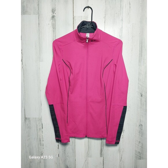 Women's Small Fitted Under Armour Pink All Season Gear Full Zip Athletic Jacket - Picture 1 of 7